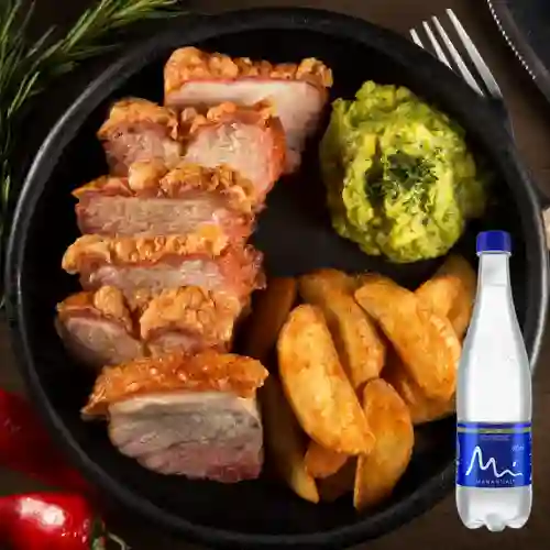 Chicharrón de Panceta de Cerdo +Manantial S/gas 600ml