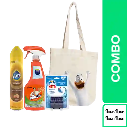 Combo Pato Pastilla Marina + Pledge Lustrador + Mr.Músculo Limón