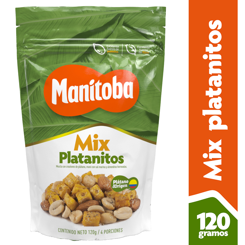 Manitoba Mix Platanitos Con Maní y Almendra 120 g