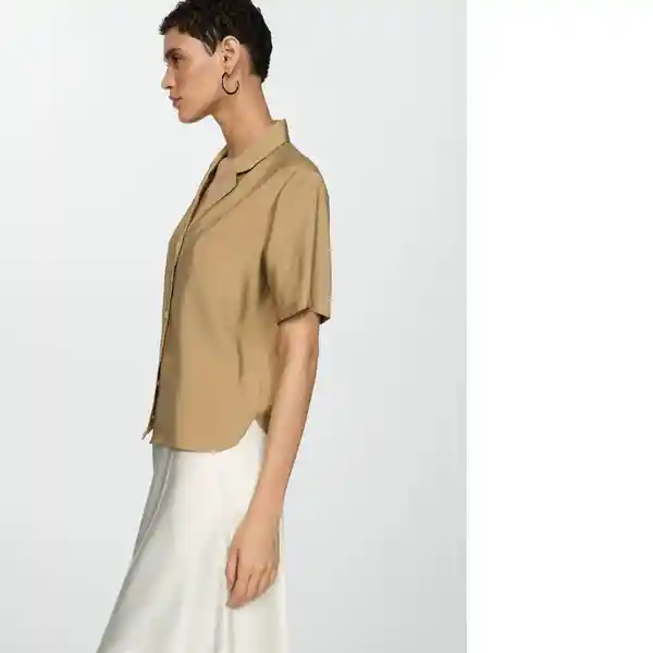 Camisa Bosco-h Camel Talla Xs Mujer Mango