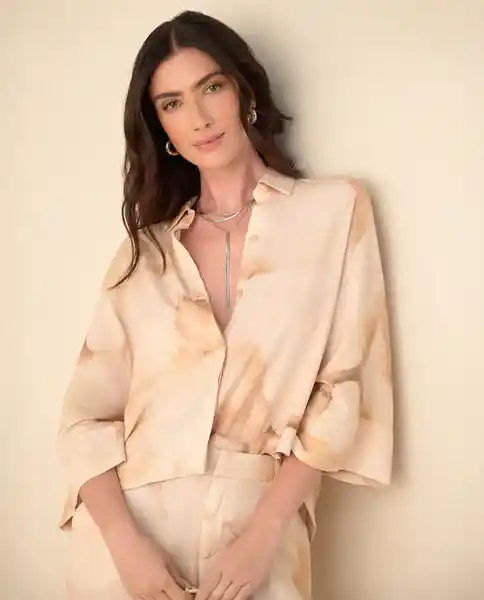 Camisa Café Rubio Medio Talla L 411G020 Esprit