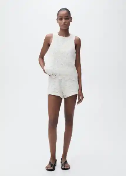 Top Goose Offwhite Talla S Mujer Mango