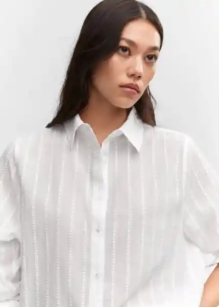 Camisa Kasha Blanco Talla XS Mujer Mango