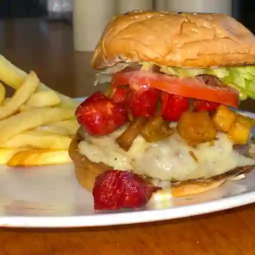 Hamburguesa costilla + papa + gase 250ml