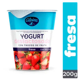 Yogurt Deslactosado Alpina Fresa 200 ml
