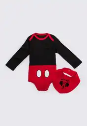 Disney Body Manga Larga Negro Talla 18/24 Meses