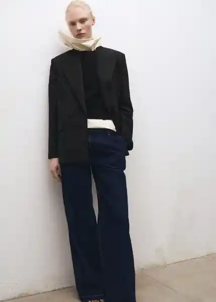 Blazer Americana Iris Negro Talla S Mujer Mango