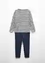 Pijama Pack Pstripes Marino Talla 08 Niños Mango