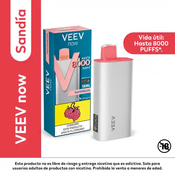 Vapeador Veev Now Sandia 8000 Puffs