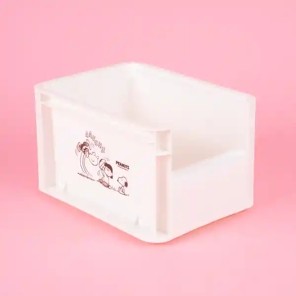 Organizador Pequeño Apilable Sin Tapa Serie Snoopy Blanco Miniso