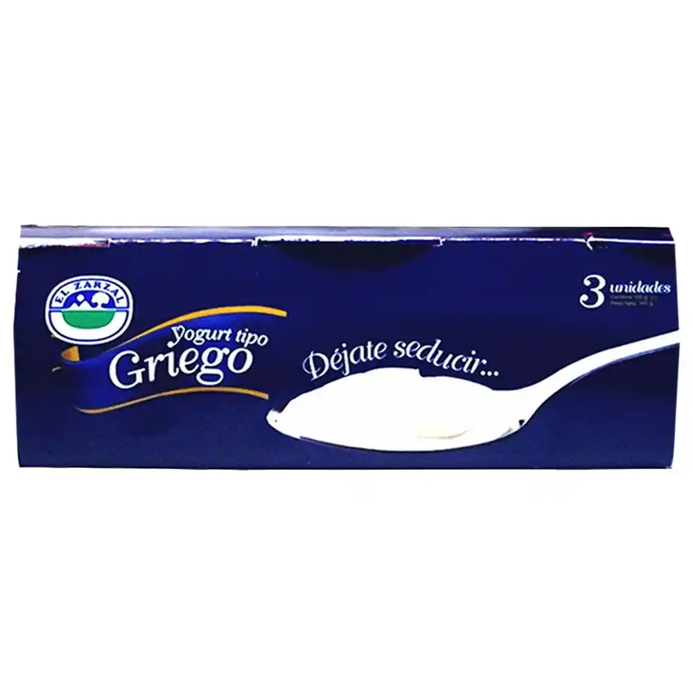 El Zarzal Yogurt Tipo Griego Pack x3