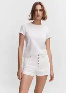 Short Iris Off White Talla 34 Mujer Mango