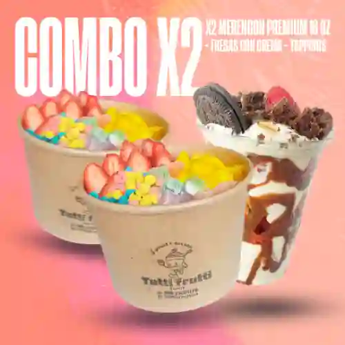 Combo X2 Merengones 16 Oz + Fresas con C