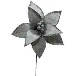 Flor Ponsetia Plateado 8P 28 cm 831-Amx006-2534C Finlandek