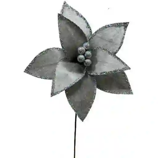 Flor Ponsetia Plateado 8P 28 cm 831-Amx006-2534C Finlandek