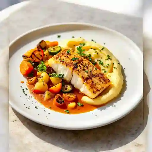 Pescado En Salsa Mediterranea