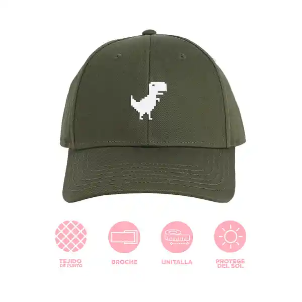 Gorra de Béisbol Bordada Dinosaurio Serie Verde Miniso