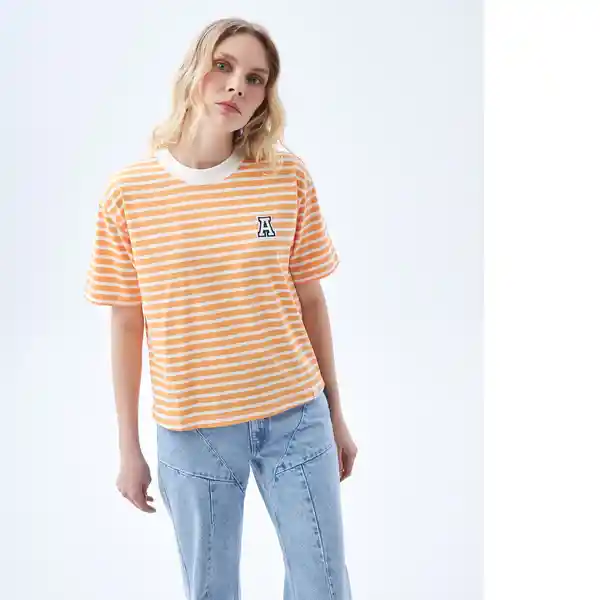 Camiseta Mujer Naranja Talla L 602F005 Americanino