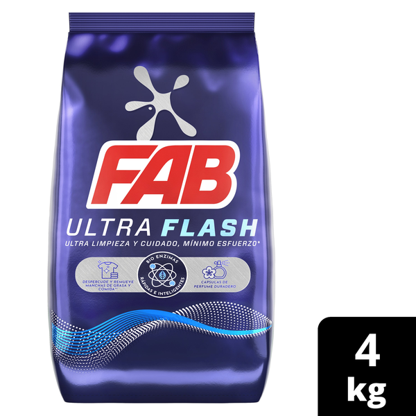 Fab Detergente Ultra Flash En Polvo 4 kg