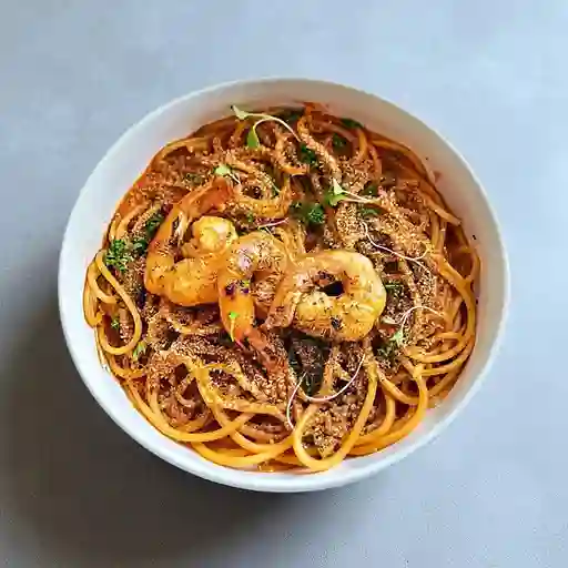 Spaghetti, Langostinos en Bisque