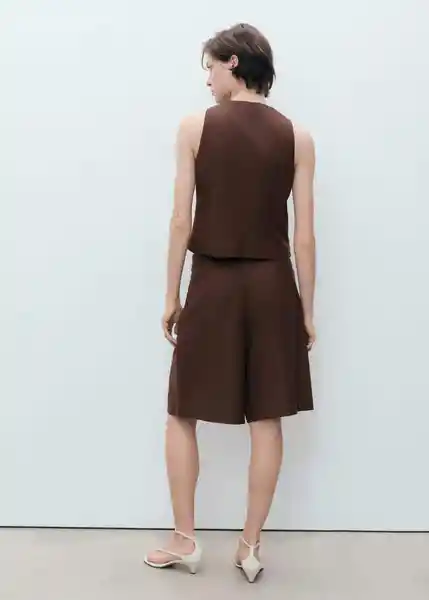 Bermuda Laguna Chocolate Talla 38 Mujer Mango