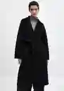 Abrigo Batin Negro Talla 26 Mujer Mango