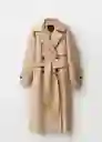Abrigo Trench Londi Beige Talla XS Mujer Mango