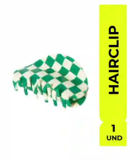 Hairclip Gancho Checkers Verde Pinza Neon