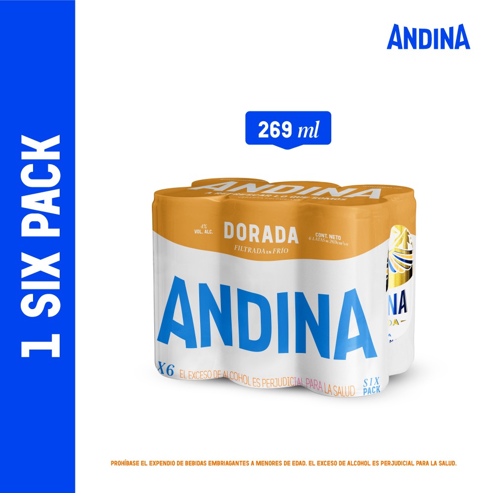 Cerveza Andina Dorada 269 ML x 6 Und