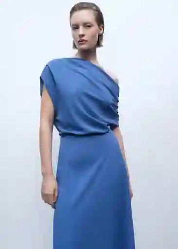 Vestido Marina Azul Talla M Mujer Mango
