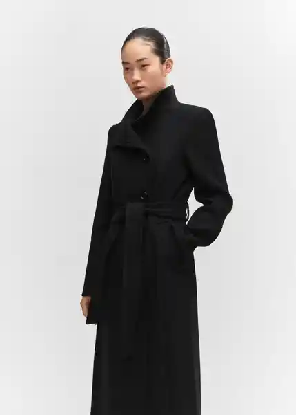 Abrigo Sirenita Negro Talla M Mujer Mango