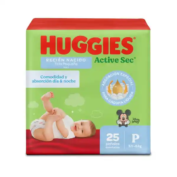 Pañales Huggies Active Sec Etapa 1/P Más Absorción 25 Und