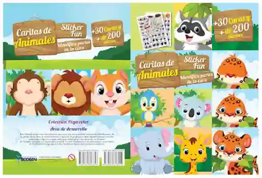 Sicoben Libro Infantil Para Colorear Caritas de Animales