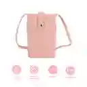 Bolso Mini Porta Celular Básico Rosa Miniso