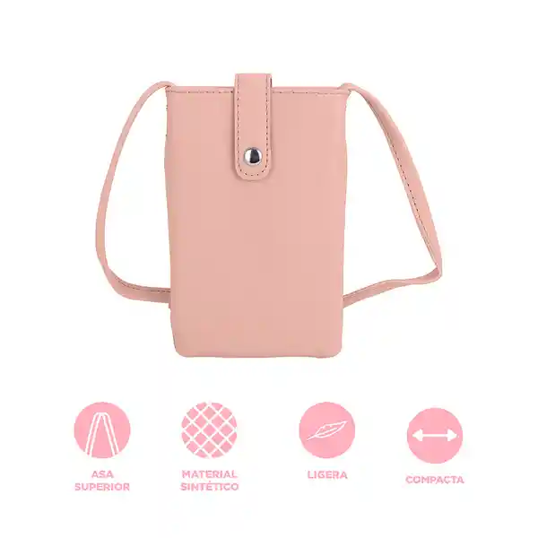 Bolso Mini Porta Celular Básico Rosa Miniso