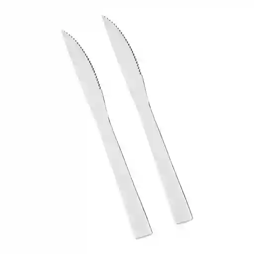 Set 2 Cuchillos Filo Acero Inoxidable Plateado 0007