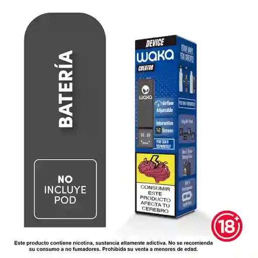 Waka Vapeador Creator Bateria Recargable Black