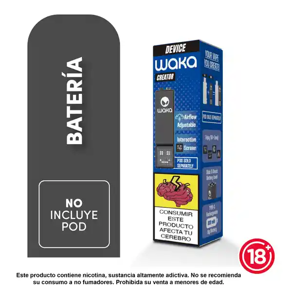 Waka Vapeador Creator Bateria Recargable Black