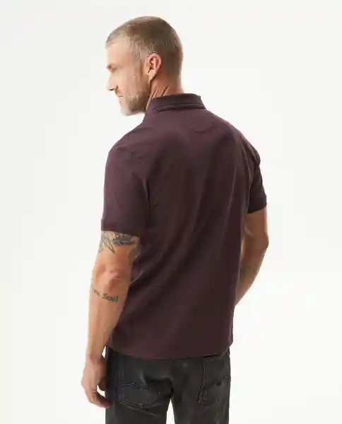 Camiseta Striped Trim Polo Hombre Morado Sombrio T L Chevignon