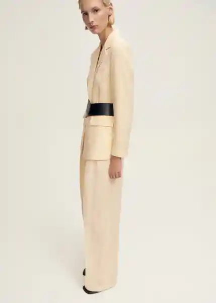 Pantalón Brera Vainilla Talla 38 Mujer Mango