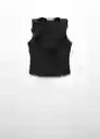 Top Popli Negro Talla Xs Mujer Mango