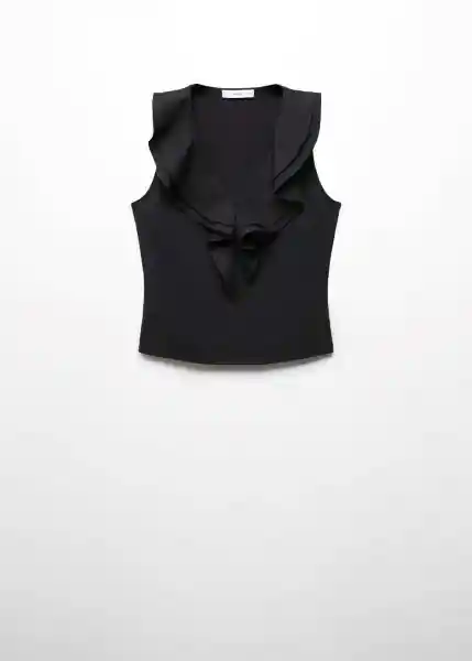 Top Popli Negro Talla Xs Mujer Mango