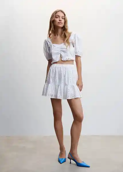 Falda Santa-L Blanco Talla XS Mujer Mango