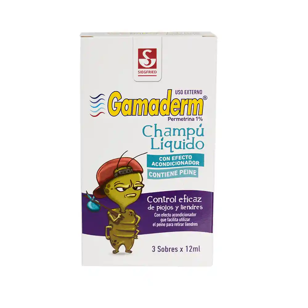 Gamaderm Shampoo Control Piojos Líquido