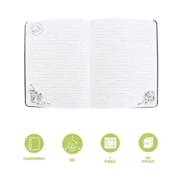 Agenda 3D Tapa Dura Serie Jurassic World Miniso