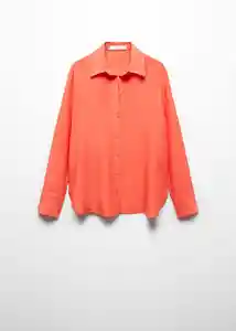 Camisa Lima Coral Talla L Mujer Mango