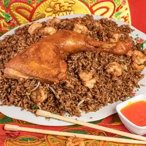 Arroz chino con 1/4 pollo