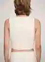 Chaleco Geranio Crudo Talla 24 Mujer Mango