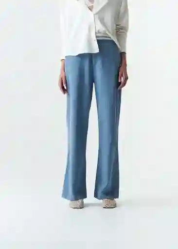 Pantalón Helen Mujer Azul Colonia Medio Talla 10 533G360 Naf Naf