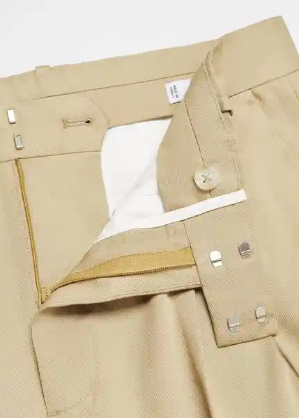 Pantalón Noto Beige Talla 40 Hombre Mango